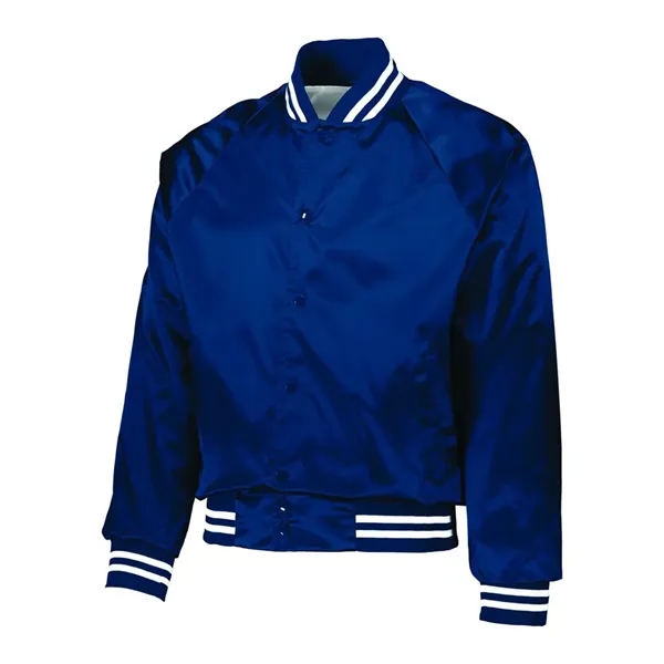 Satin baseball jacket with striped trim.... from ASI 89380 Staton Corporate and Casual / Staton®