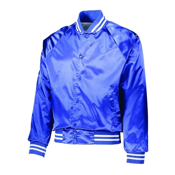 Satin baseball jacket with striped trim.... from ASI 89380 Staton Corporate and Casual / Staton®