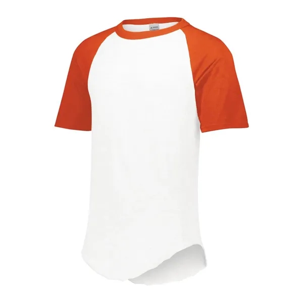 Baseball jersey solid color body with contrasting short raglan sleeves.... from ASI 89380 Staton Corporate and Casual / Staton®