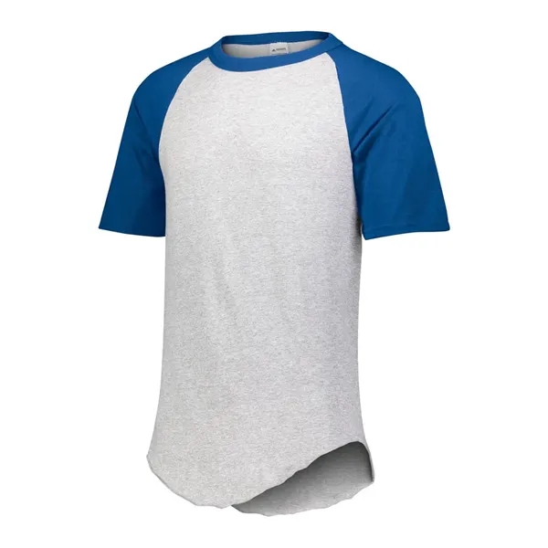 Youth size baseball jersey solid color body with contrasting short raglan... from ASI 89380 Staton Corporate and Casual / Staton®
