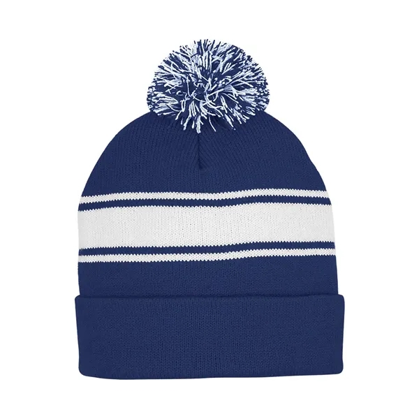 Striped Pom Beanie... from ASI 89380 Staton Corporate and Casual