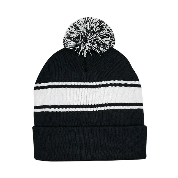 Striped Pom Beanie... from ASI 89380 Staton Corporate and Casual