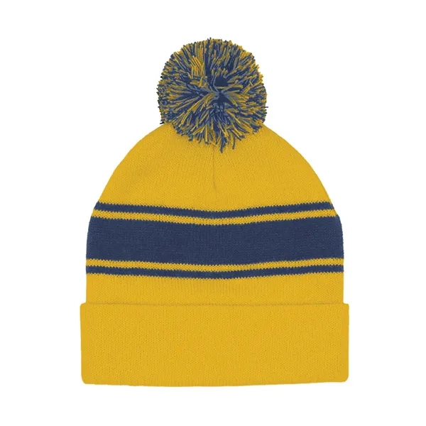 Striped Pom Beanie... from ASI 89380 Staton Corporate and Casual