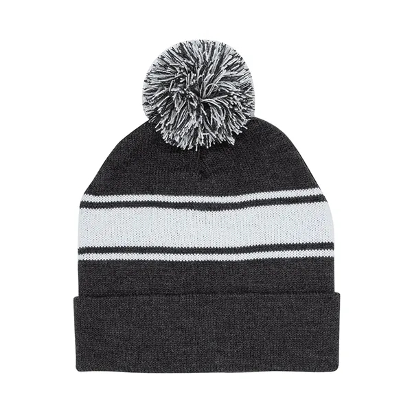 Striped Pom Beanie... from ASI 89380 Staton Corporate and Casual