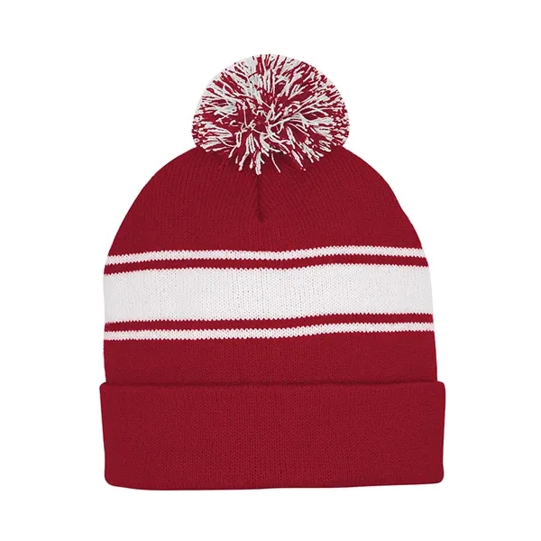 Striped Pom Beanie... from ASI 89380 Staton Corporate and Casual
