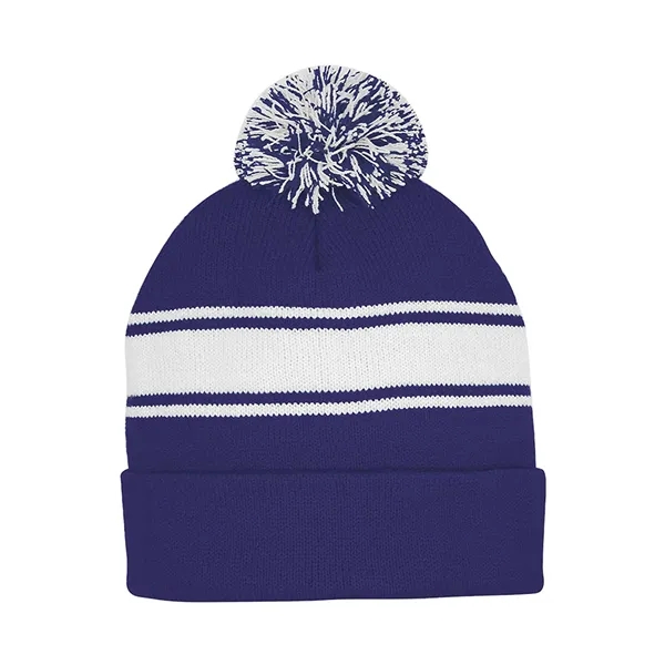 Striped Pom Beanie... from ASI 89380 Staton Corporate and Casual