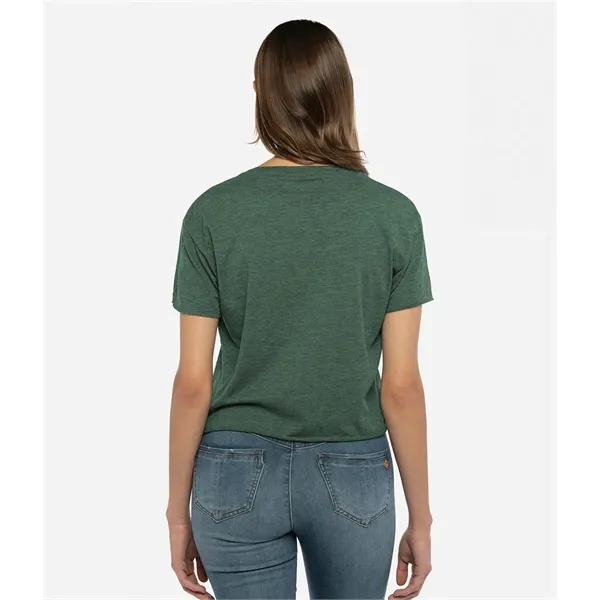 Women's crop top with a relaxed fit, raw edge sleeve and... from ASI 89380 Staton Corporate and Casual