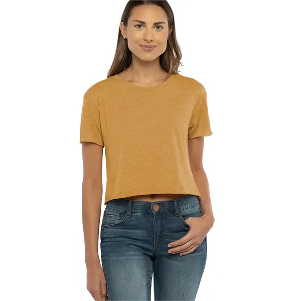 Women's crop top with a relaxed fit, raw edge sleeve and... from ASI 89380 Staton Corporate and Casual