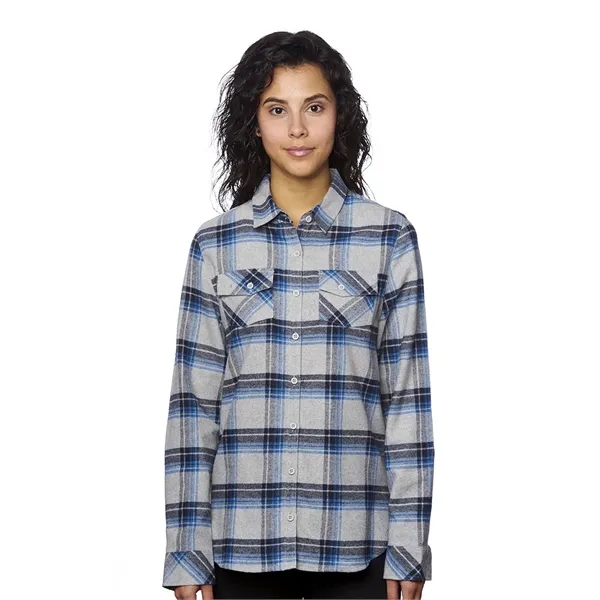Burnside Ladies' Long Sleeve Plaid Flannel. 5.4 ounce. 80% cotton/20% polyester.... from ASI 89380 Staton Corporate and Casual