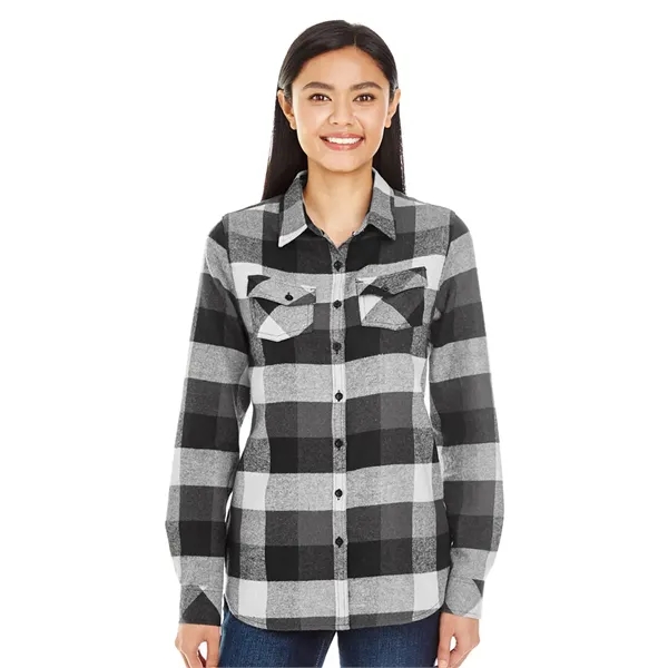 Burnside Ladies' Long Sleeve Plaid Flannel. 5.4 ounce. 80% cotton/20% polyester.... from ASI 89380 Staton Corporate and Casual
