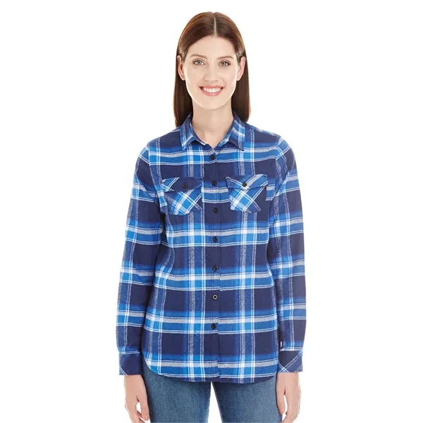 Burnside Ladies' Long Sleeve Plaid Flannel. 5.4 ounce. 80% cotton/20% polyester.... from ASI 89380 Staton Corporate and Casual