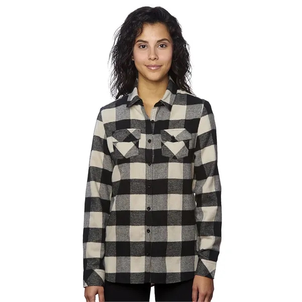Burnside Ladies' Long Sleeve Plaid Flannel. 5.4 ounce. 80% cotton/20% polyester.... from ASI 89380 Staton Corporate and Casual