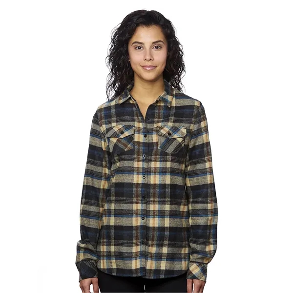 Burnside Ladies' Long Sleeve Plaid Flannel. 5.4 ounce. 80% cotton/20% polyester.... from ASI 89380 Staton Corporate and Casual