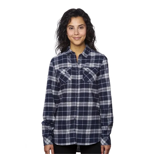 Burnside Ladies' Long Sleeve Plaid Flannel. 5.4 ounce. 80% cotton/20% polyester.... from ASI 89380 Staton Corporate and Casual