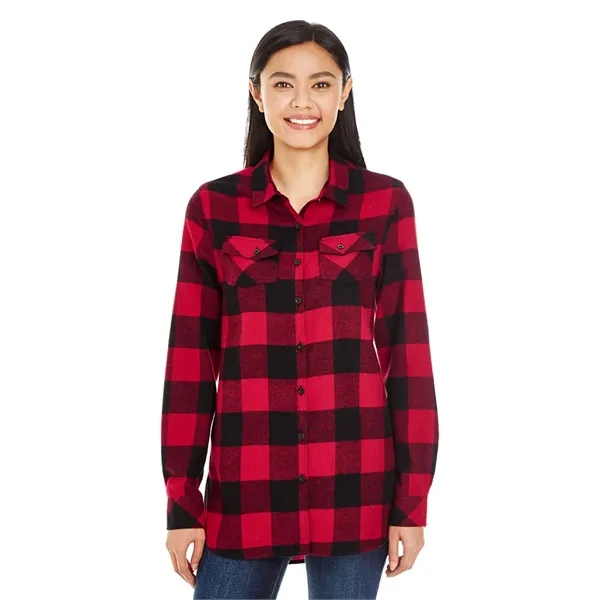 Burnside Ladies' Long Sleeve Plaid Flannel. 5.4 ounce. 80% cotton/20% polyester.... from ASI 89380 Staton Corporate and Casual