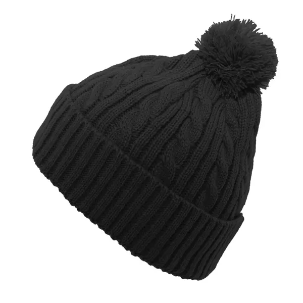 Cable Knit Pom-Pom Beanie... from ASI 89380 Staton Corporate and Casual