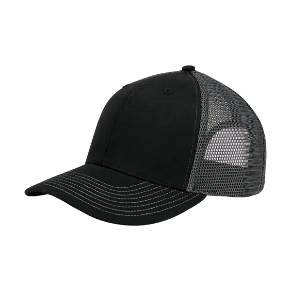 6 panel structured mid profile deluxe trucker cap with plastic adjustable... from ASI 89380 Staton Corporate and Casual / Staton®