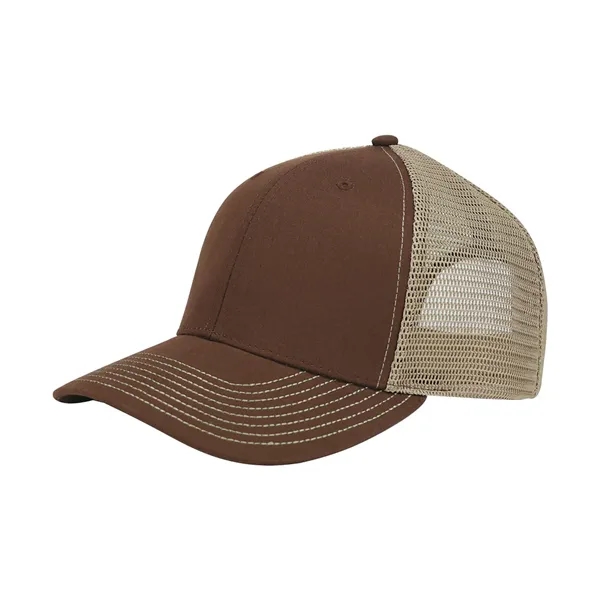 6 panel structured mid profile deluxe trucker cap with plastic adjustable... from ASI 89380 Staton Corporate and Casual / Staton®