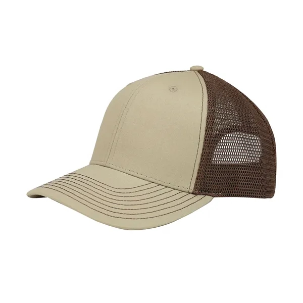 6 panel structured mid profile deluxe trucker cap with plastic adjustable... from ASI 89380 Staton Corporate and Casual / Staton®