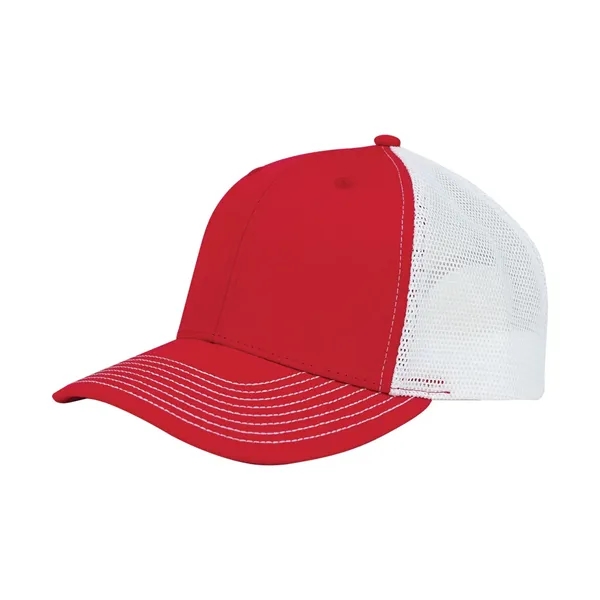 6 panel structured mid profile deluxe trucker cap with plastic adjustable... from ASI 89380 Staton Corporate and Casual / Staton®