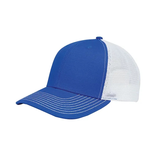 6 panel structured mid profile deluxe trucker cap with plastic adjustable... from ASI 89380 Staton Corporate and Casual / Staton®