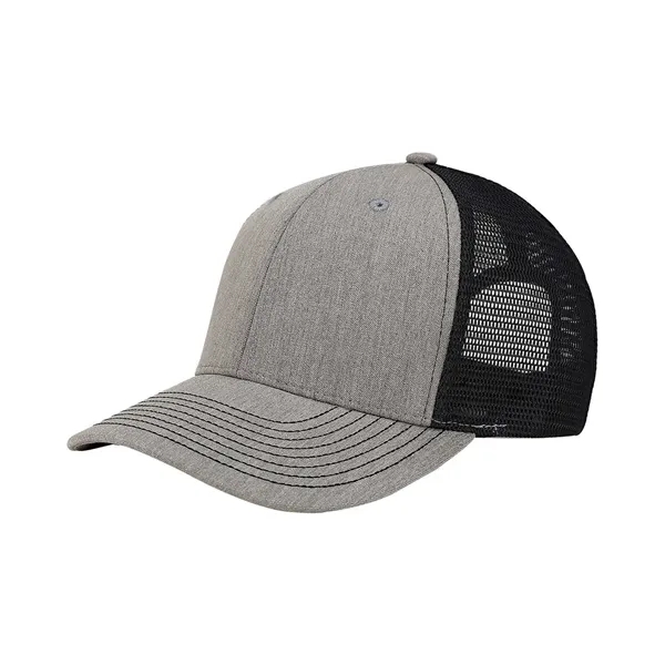 6 panel structured mid profile deluxe trucker cap with plastic adjustable... from ASI 89380 Staton Corporate and Casual / Staton®