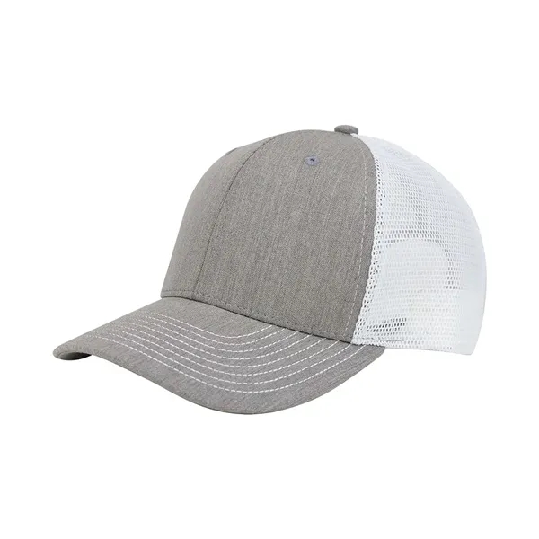 6 panel structured mid profile deluxe trucker cap with plastic adjustable... from ASI 89380 Staton Corporate and Casual / Staton®