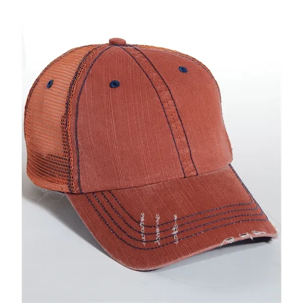 Mega Cap Low Profile Six Panel Herringbone Cotton Twill/Mesh Cap.... from ASI 89380 Staton Corporate and Casual / Staton®