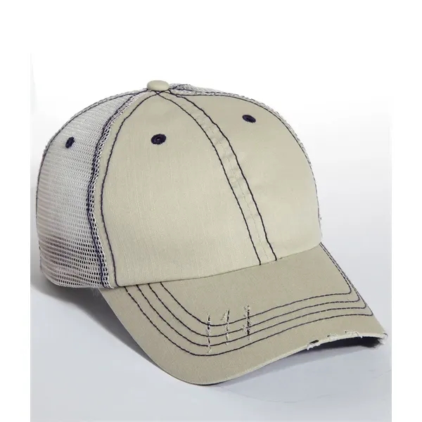 Mega Cap Low Profile Six Panel Herringbone Cotton Twill/Mesh Cap.... from ASI 89380 Staton Corporate and Casual / Staton®