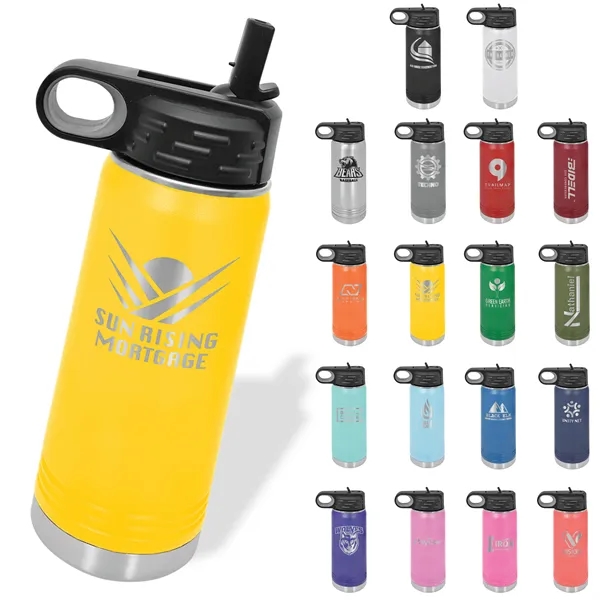 Polar Camel 20oz Stainless Steel Water Bottle. Screw on lid with... from ASI 74601 Calico