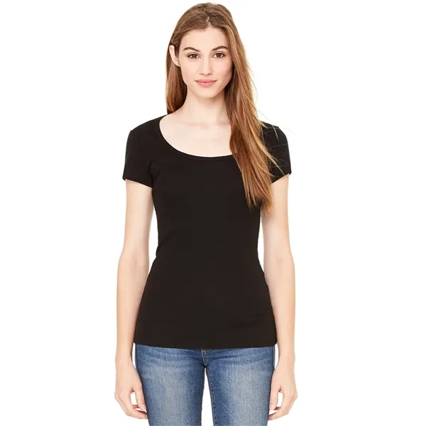 Women's sheer 1x1 mini rib short sleeve scoop neck tee.... from ASI 89380 Staton Corporate and Casual / Staton®