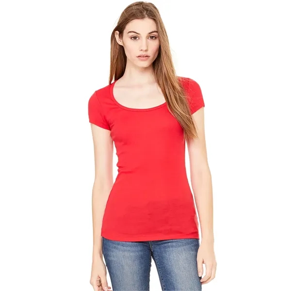 Women's sheer 1x1 mini rib short sleeve scoop neck tee.... from ASI 89380 Staton Corporate and Casual / Staton®