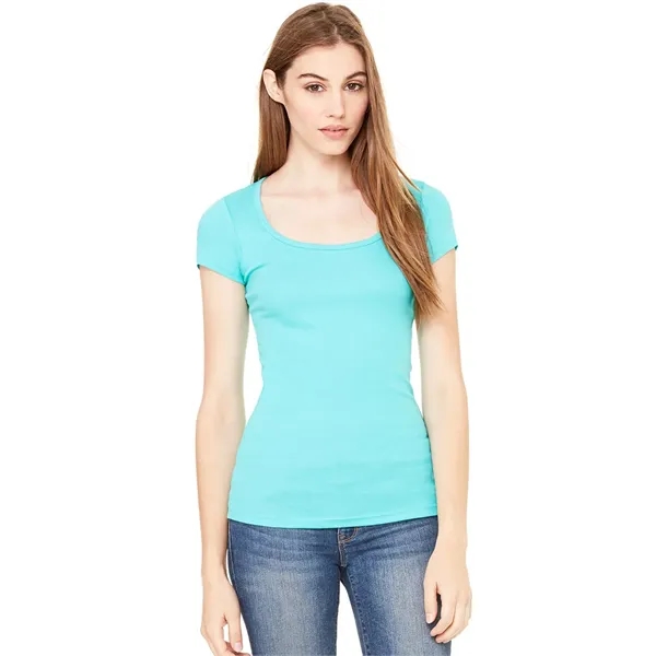 Women's sheer 1x1 mini rib short sleeve scoop neck tee.... from ASI 89380 Staton Corporate and Casual / Staton®