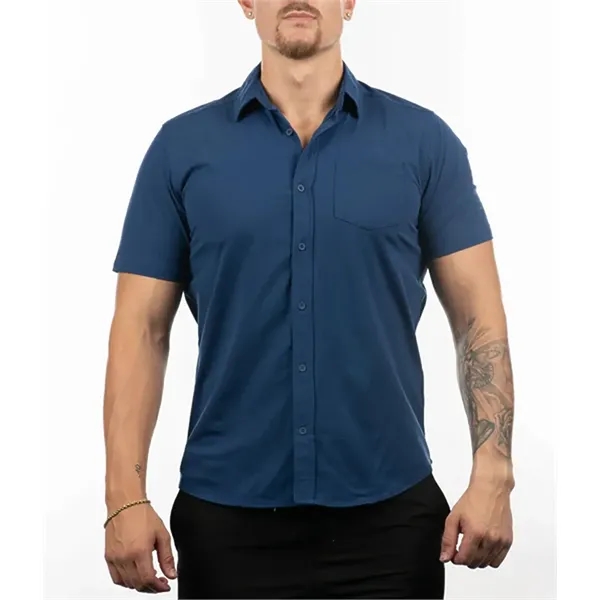 Perforated Stretch Button-Up... from ASI 89380 Staton Corporate and Casual