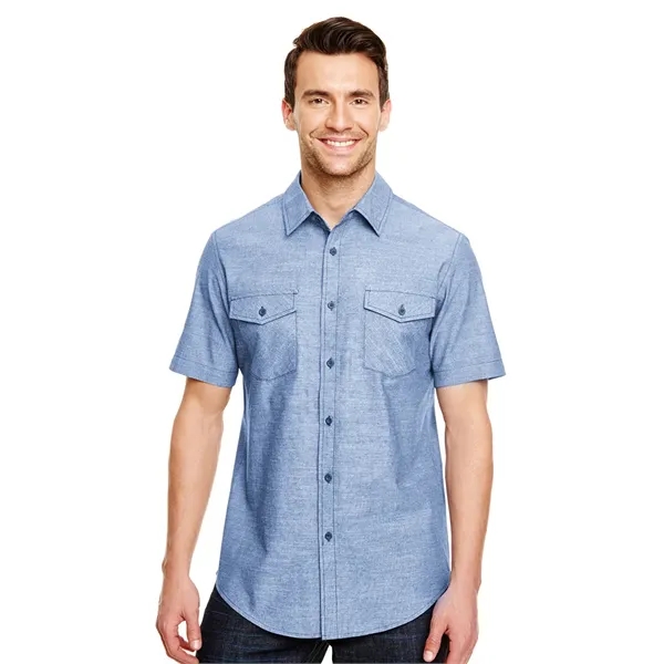 Burnside Men's Short Sleeve Chambray. 4 ounce. 80% cotton/20% polyester.... from ASI 89380 Staton Corporate and Casual