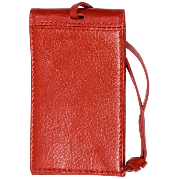 Magnetic luggage tag handcrafted from soft pebble grain leather with a... from ASI 79530 Prime Line