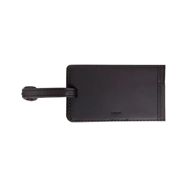 Duo-textured luggage tag made with faux leather and a metal buckle... from ASI 79530 Prime Line