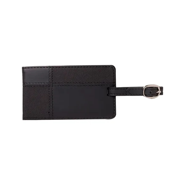Duo-textured luggage tag made with faux leather and a metal buckle... from ASI 79530 Prime Line