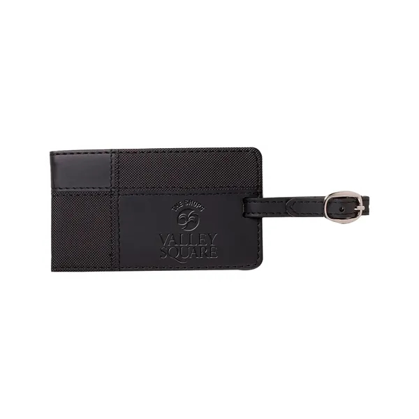 Duo-textured luggage tag made with faux leather and a metal buckle... from ASI 79530 Prime Line