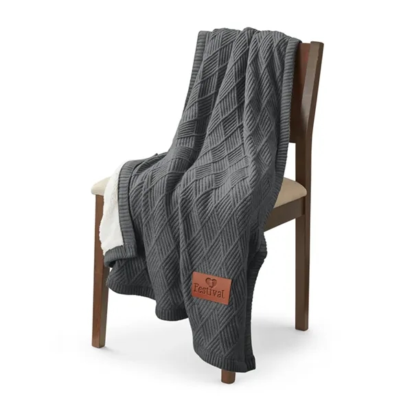 60" x 50" knit blanket with a polyester lambswool sherpa backing... from ASI 79530 Prime Line