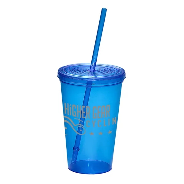 20 oz. BPA-free single-wall polypropylene plastic cup with straw and snap... from ASI 79530 Prime Line