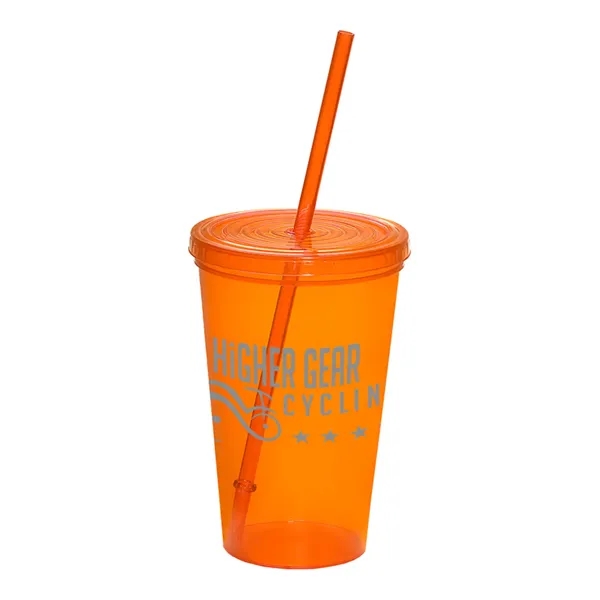 20 oz. BPA-free single-wall polypropylene plastic cup with straw and snap... from ASI 79530 Prime Line