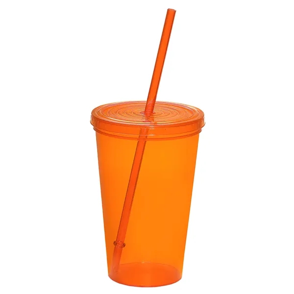 20 oz. BPA-free single-wall polypropylene plastic cup with straw and snap... from ASI 79530 Prime Line