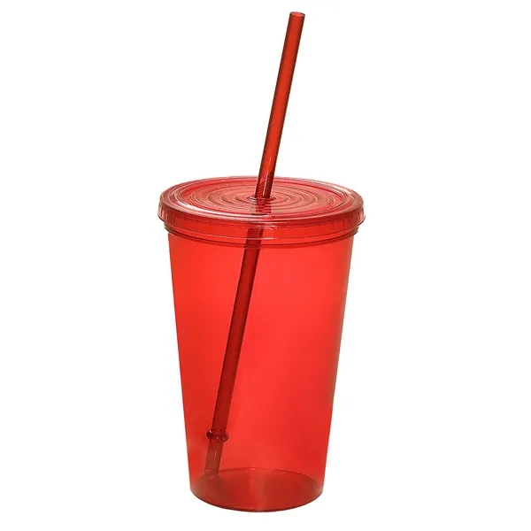 20 oz. BPA-free single-wall polypropylene plastic cup with straw and snap... from ASI 79530 Prime Line