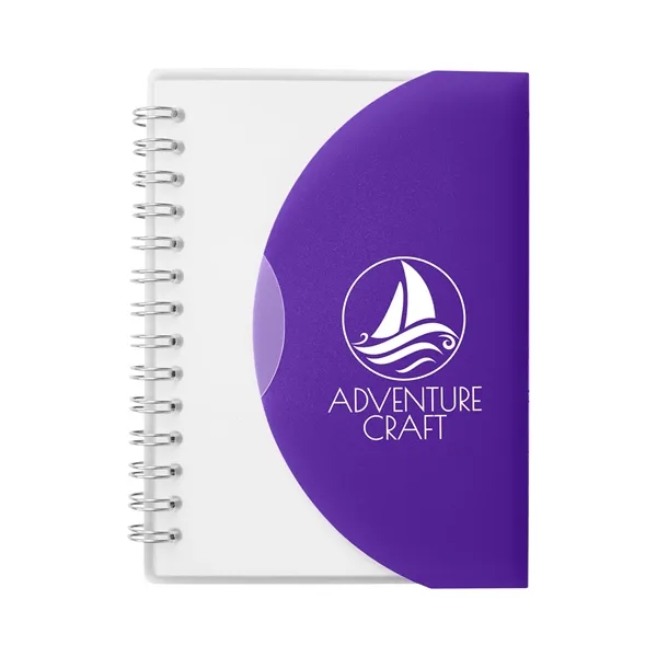 Spiral-curve notebook with flexible fold-over cover, tab-style closure and 80 lined... from ASI 79530 Prime Line