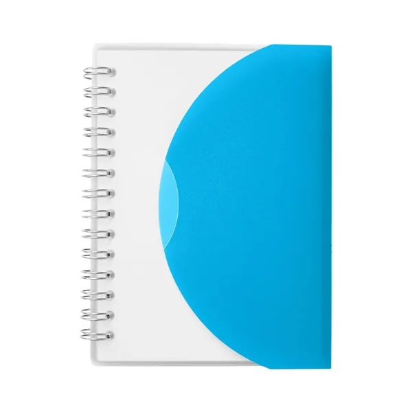 Spiral-curve notebook with flexible fold-over cover, tab-style closure and 80 lined... from ASI 79530 Prime Line