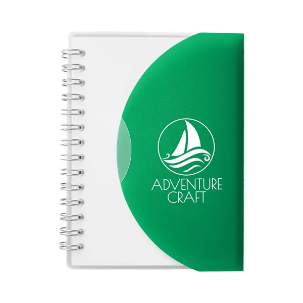 Spiral-curve notebook with flexible fold-over cover, tab-style closure and 80 lined... from ASI 79530 Prime Line
