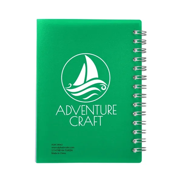 Spiral-curve notebook with flexible fold-over cover, tab-style closure and 80 lined... from ASI 79530 Prime Line