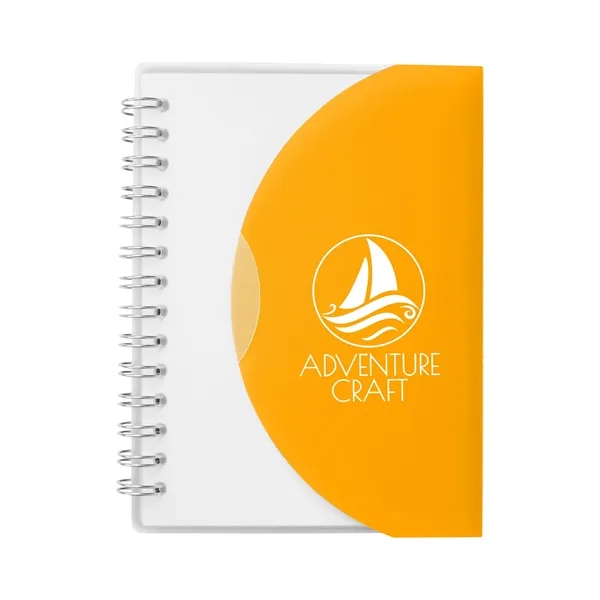 Spiral-curve notebook with flexible fold-over cover, tab-style closure and 80 lined... from ASI 79530 Prime Line