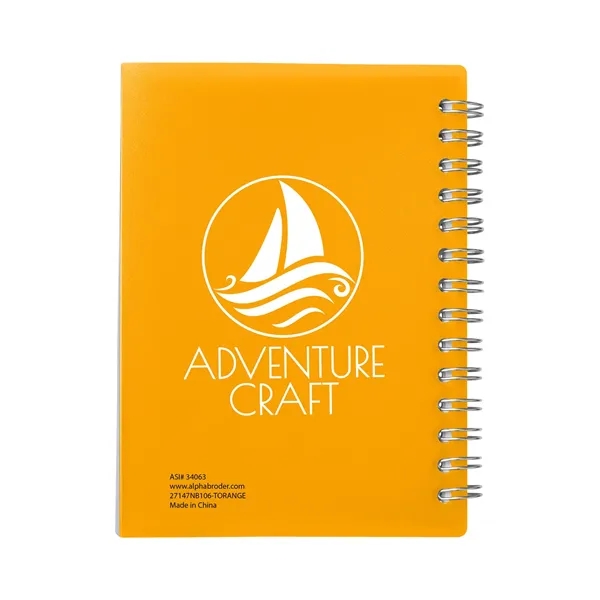 Spiral-curve notebook with flexible fold-over cover, tab-style closure and 80 lined... from ASI 79530 Prime Line